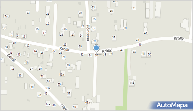 Łuków, Królik, 36, mapa Łuków