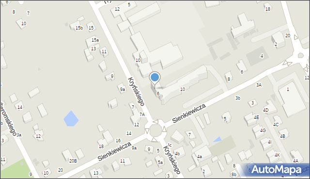 Łuków, Kryńskiego Adama Antoniego, 8, mapa Łuków