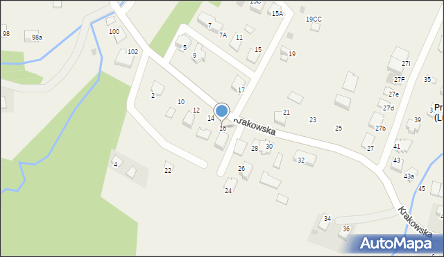 Lusina, Krakowska, 16, mapa Lusina
