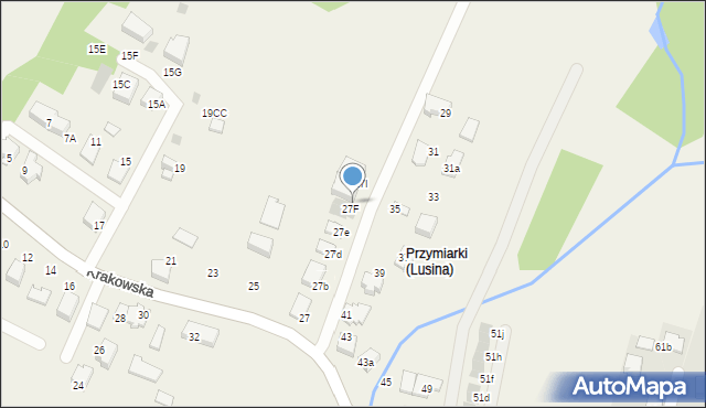Lusina, Krakowska, 27G, mapa Lusina