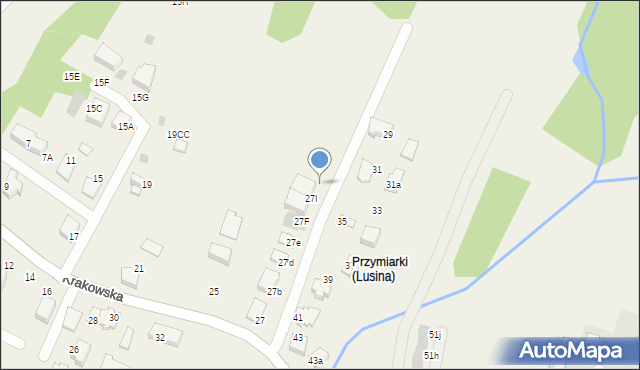 Lusina, Krakowska, 27K, mapa Lusina