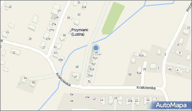 Lusina, Krakowska, 51i, mapa Lusina