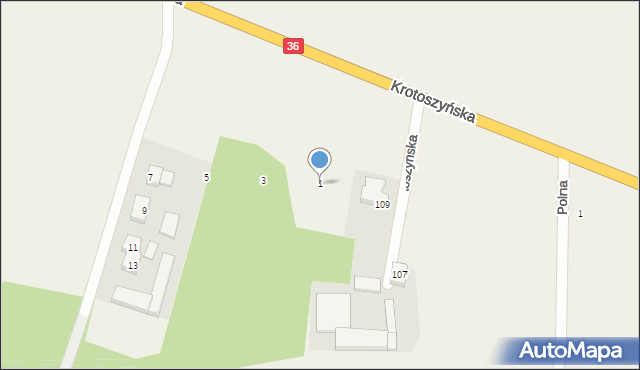 Lutogniew, Krótka, 1, mapa Lutogniew