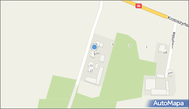 Lutogniew, Krótka, 9, mapa Lutogniew