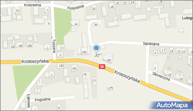 Lutogniew, Krotoszyńska, 152, mapa Lutogniew