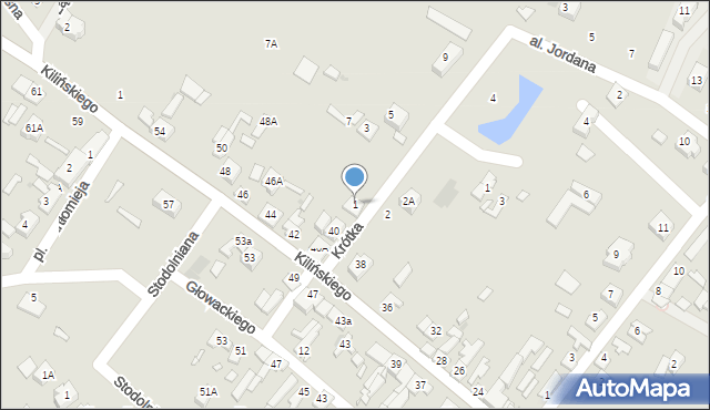 Lutomiersk, Krótka, 1, mapa Lutomiersk