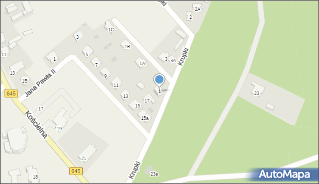 Łyse, Krupki Stanisława, 1, mapa Łyse