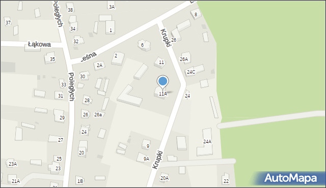 Łyse, Krupki Stanisława, 11A, mapa Łyse