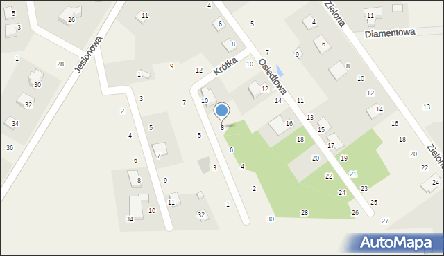 Łysiec, Krótka, 8, mapa Łysiec