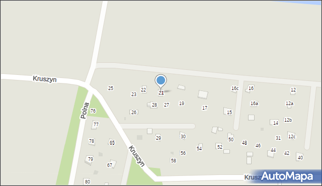Magnuszew, Kruszyn, 21, mapa Magnuszew