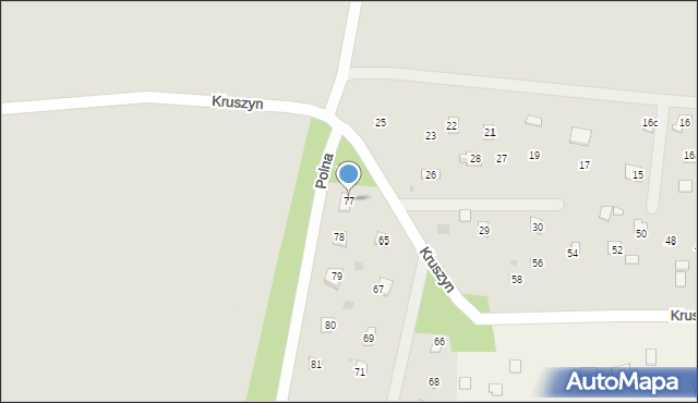 Magnuszew, Kruszyn, 77, mapa Magnuszew