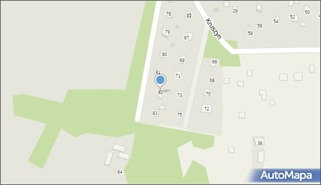 Magnuszew, Kruszyn, 82, mapa Magnuszew