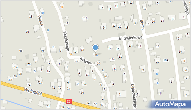 Maków Podhalański, Krzywa, 10a, mapa Maków Podhalański