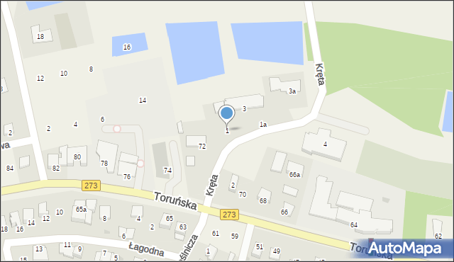 Mała Nieszawka, Kręta, 1, mapa Mała Nieszawka