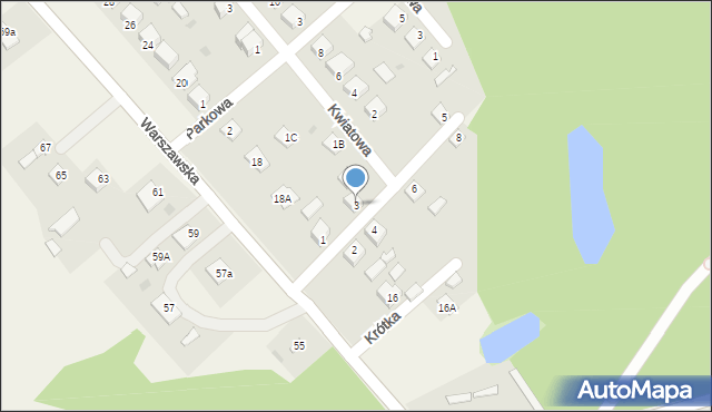 Mała Wieś, Krótka, 3, mapa Mała Wieś