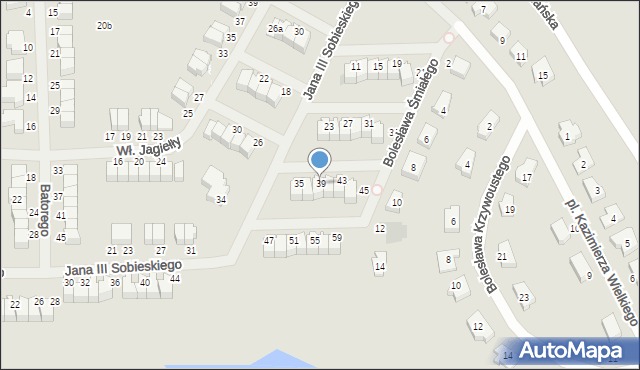 Malbork, Króla Jana III Sobieskiego, 39, mapa Malborka