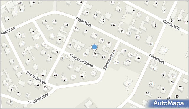 Maniowy, Kraszewskiego Józefa Ignacego, 12, mapa Maniowy