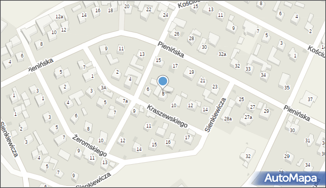 Maniowy, Kraszewskiego Józefa Ignacego, 8, mapa Maniowy