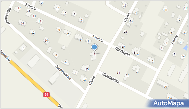 Marcinkowice, Krucza, 1, mapa Marcinkowice