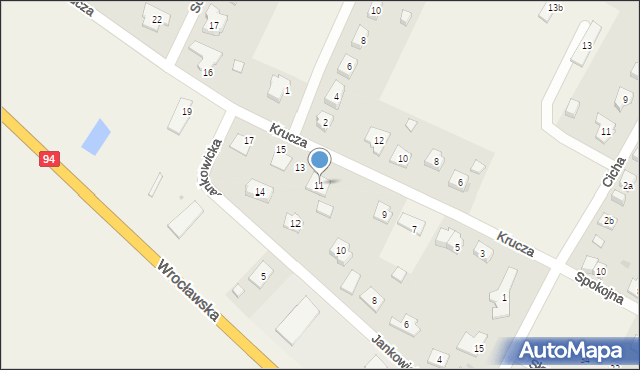 Marcinkowice, Krucza, 11, mapa Marcinkowice