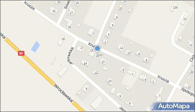 Marcinkowice, Krucza, 13, mapa Marcinkowice