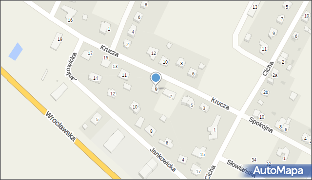 Marcinkowice, Krucza, 9, mapa Marcinkowice