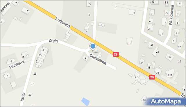 Marcinowice, Kręta, 1, mapa Marcinowice