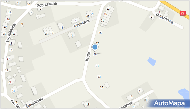Marcinowice, Kręta, 29, mapa Marcinowice
