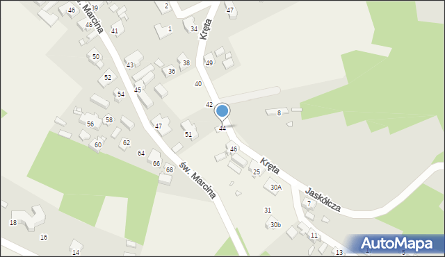 Marcinowice, Kręta, 44, mapa Marcinowice