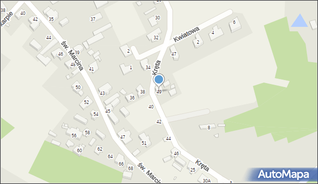 Marcinowice, Kręta, 49, mapa Marcinowice