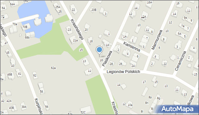 Marki, Krasińskiego Zygmunta, 16a, mapa Marki