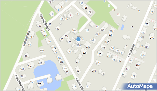 Marki, Krasińskiego Zygmunta, 26A, mapa Marki