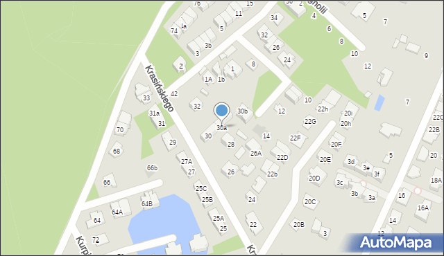 Marki, Krasińskiego Zygmunta, 30a, mapa Marki