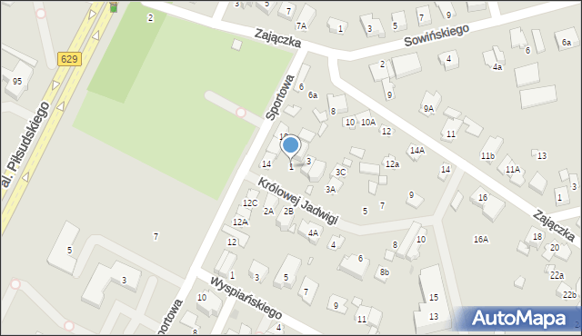 Marki, Królowej Jadwigi, 1, mapa Marki