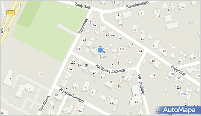 Marki, Królowej Jadwigi, 3A, mapa Marki
