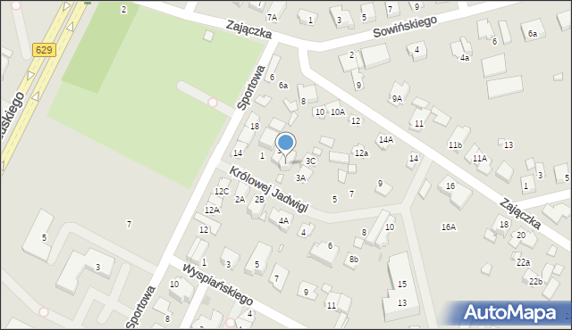 Marki, Królowej Jadwigi, 3b, mapa Marki