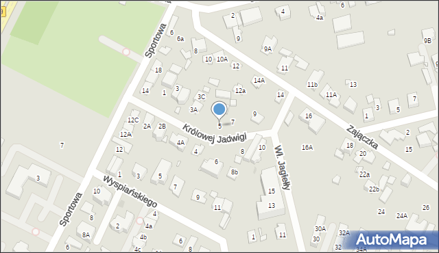 Marki, Królowej Jadwigi, 5, mapa Marki