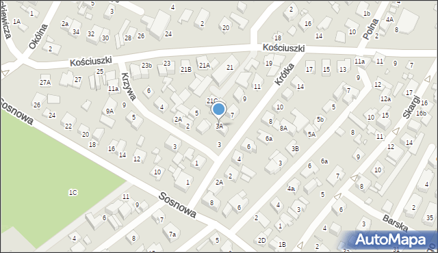 Marki, Krótka, 3A, mapa Marki