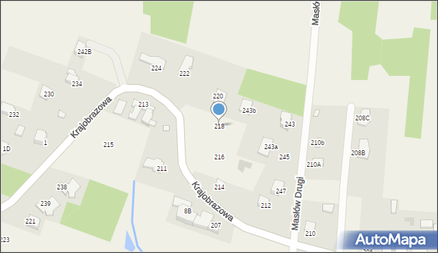 Masłów Pierwszy, Krajobrazowa, 218, mapa Masłów Pierwszy
