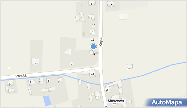 Maszewo, Kręta, 14, mapa Maszewo