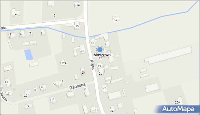 Maszewo, Kręta, 18, mapa Maszewo