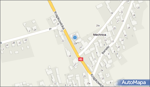 Mechnica, Krapkowicka, 12a, mapa Mechnica