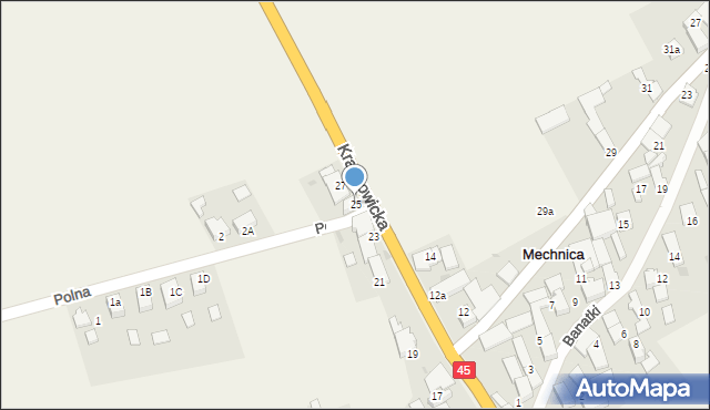 Mechnica, Krapkowicka, 25, mapa Mechnica