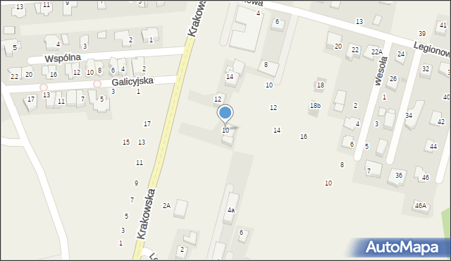 Michałowice, Krakowska, 10, mapa Michałowice