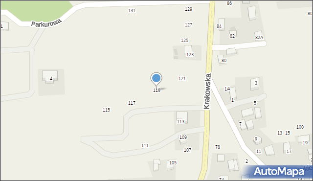 Michałowice, Krakowska, 119, mapa Michałowice