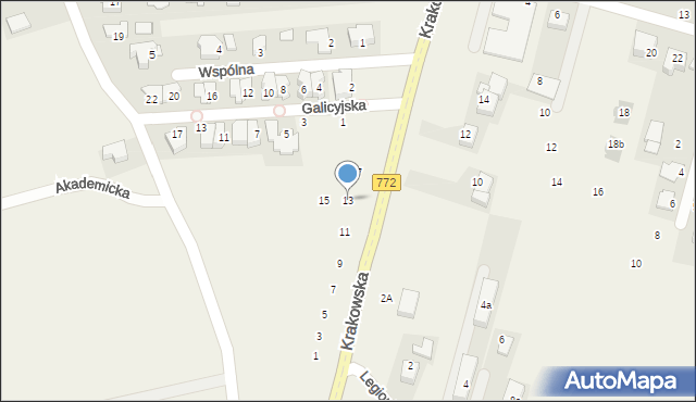 Michałowice, Krakowska, 13, mapa Michałowice