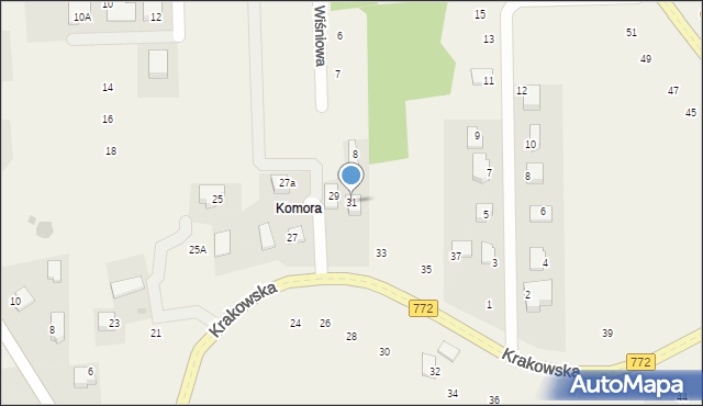 Michałowice, Krakowska, 31, mapa Michałowice