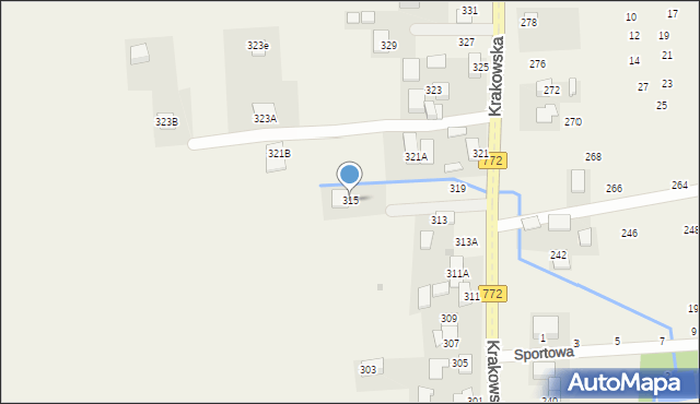Michałowice, Krakowska, 315, mapa Michałowice