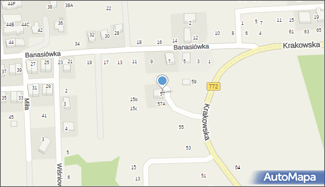 Michałowice, Krakowska, 57, mapa Michałowice