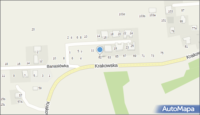 Michałowice, Krakowska, 61, mapa Michałowice